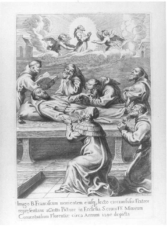 Morte di San Francesco d'Assisi (stampa, serie) - ambito belga (sec. XVII)