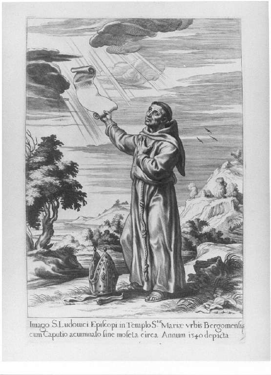 San Ludovico da Tolosa vescovo (stampa, serie) - ambito belga (sec. XVII)