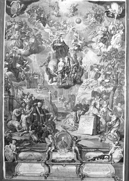 celebrazione dei Santi Benedettini e dell'Ordine (stampa) - ambito italiano (sec. XVIII)