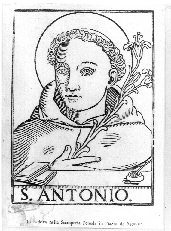 Sant'Antonio da Padova (stampa) - ambito italiano (inizio sec. XVII)