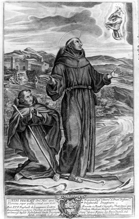 San Pietro Regalado in preghiera (stampa) di Grandi Carlo (sec. XVIII)