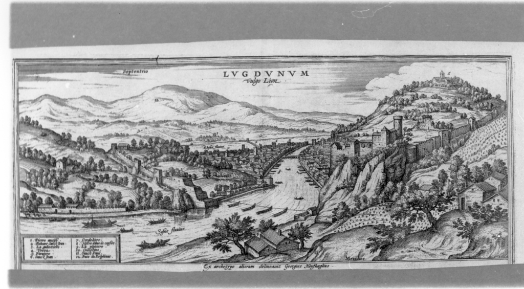 veduta di Lione (stampa) di Hoefnagel Georg (prima metà sec. XVII)