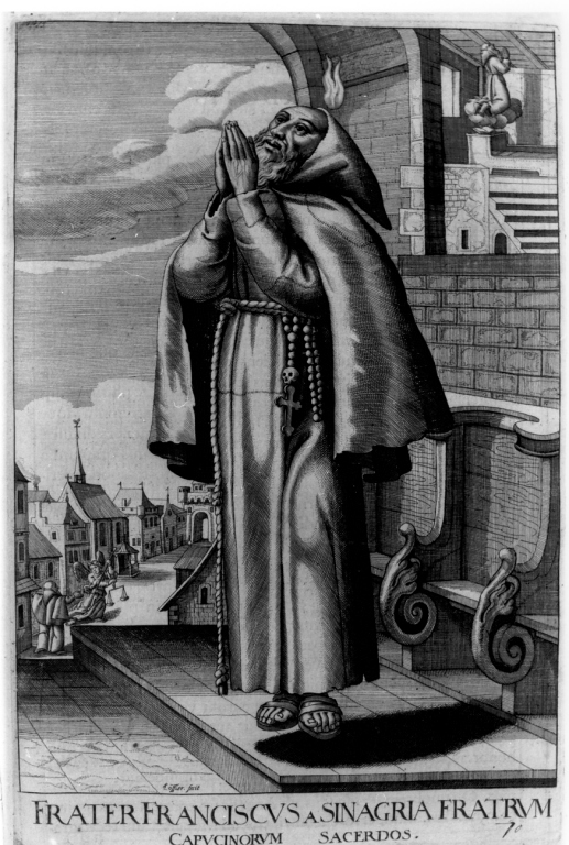 frate Francesco da Sinagria (stampa) di Schott Johann, Loffler Johann Eckhard, Loffler Heinrich (sec. XVII)