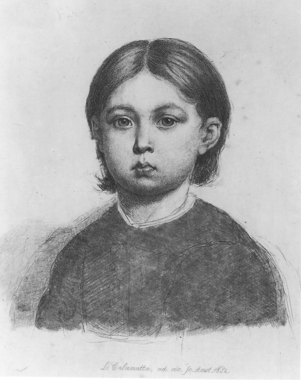 ritratto del fanciullo Agostino Taurel (stampa) di Calamatta Luigi (sec. XIX)