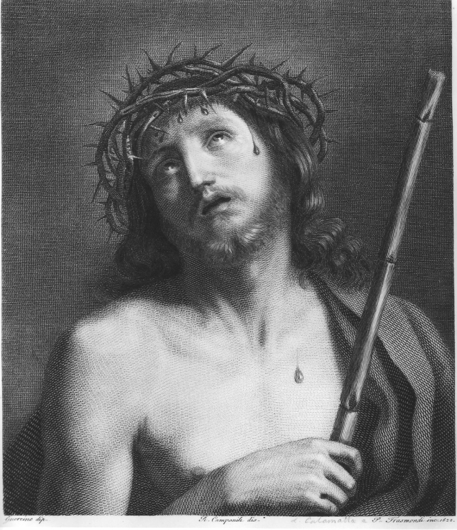 Cristo coronato di spine (stampa) di Calamatta Luigi (e aiuti) (sec. XIX)