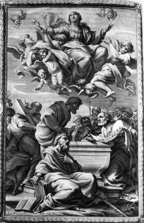 assunzione della Madonna (stampa) di Miel Jan, Vallet Guillame (sec. XVII)
