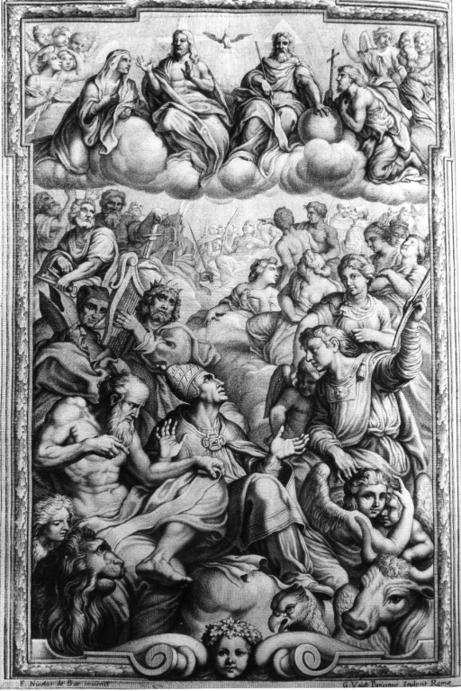 comunione dei santi (stampa) di De Bar Nicolas, Vallet Guillame (sec. XVII)