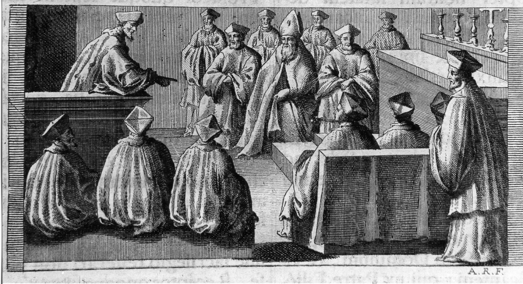 preparazione del sinodo (stampa) di Rossi Andrea (sec. XVIII)