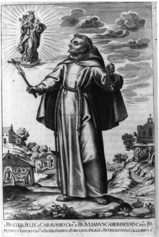 FRATER FELIX A CARAVASIO, Frate Felice da Caravaggio (stampa) di Loffler Johann Eckhard, Loffler Heinrich, Schott Johann (sec. XVII)