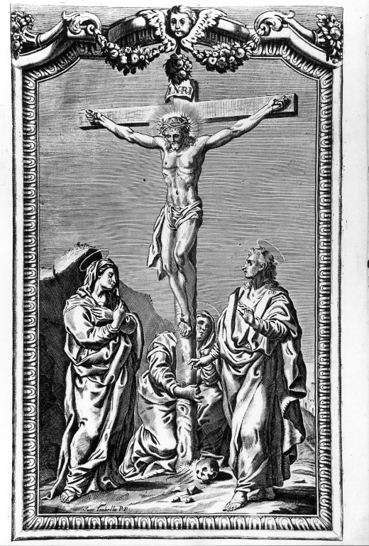 crocifissione (stampa) di Moine Antonio (attribuito) (sec. XVIII)