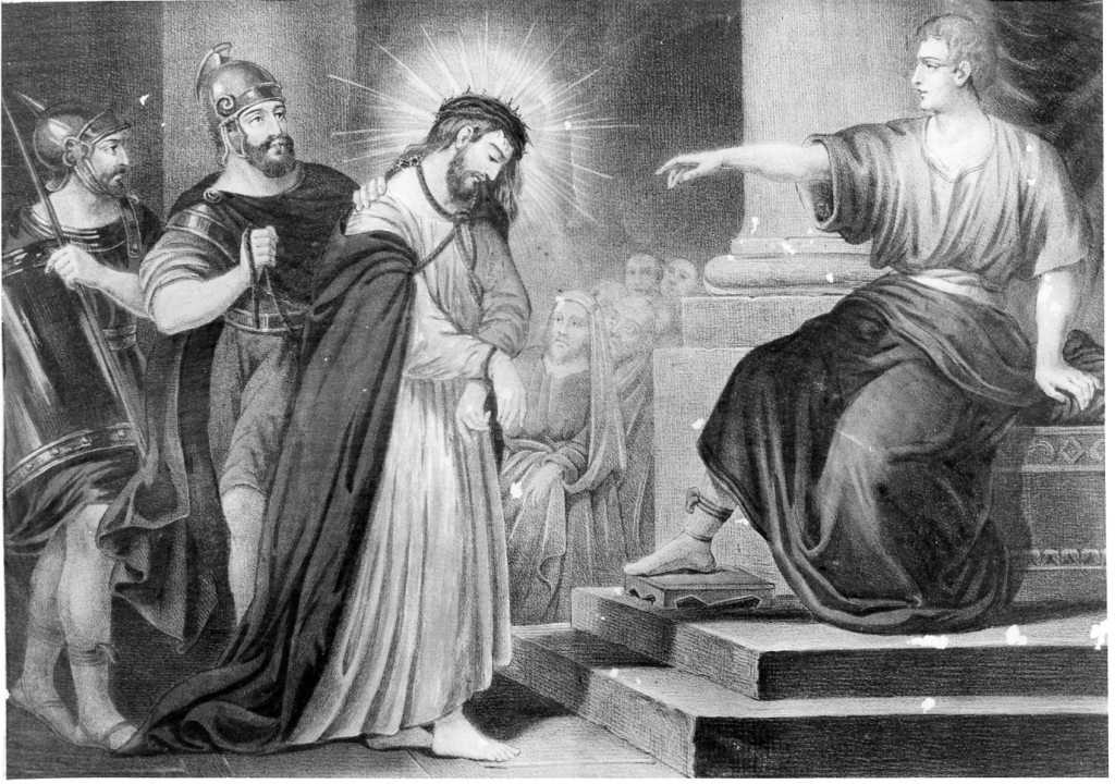 Stazione I: Gesù condannato a morte (stampa) - ambito romano (prima metà sec. XIX)