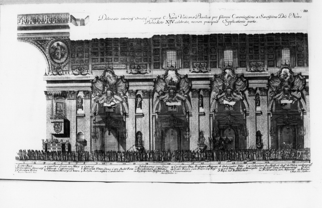 basilica di San Pietro (stampa, serie) di Rinaldi Antonio, Sintes Giovanni Battista (sec. XVIII)