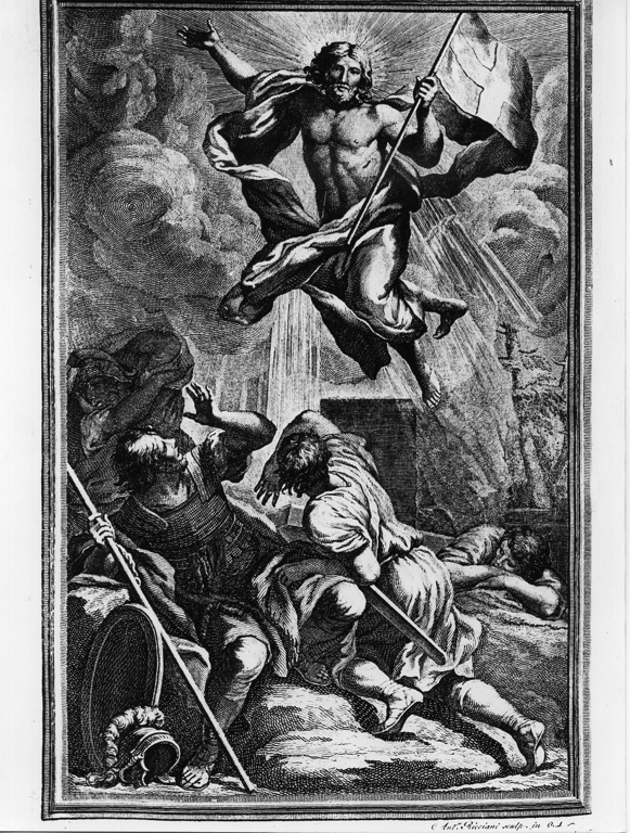 resurrezione di Cristo (stampa, elemento d'insieme) di Ricciani Antonio (attribuito) (sec. XIX)
