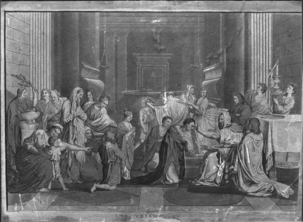 Cresima (stampa) di Kech Michele, Banzo Antonio, Poussin Nicolas (primo quarto sec. XIX)