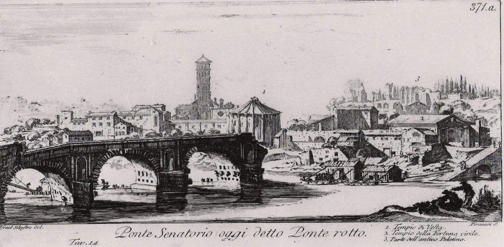 ponte senatorio (stampa) di Piranesi Giovanni Battista, Silvestre Israel (prima metà sec. XX)