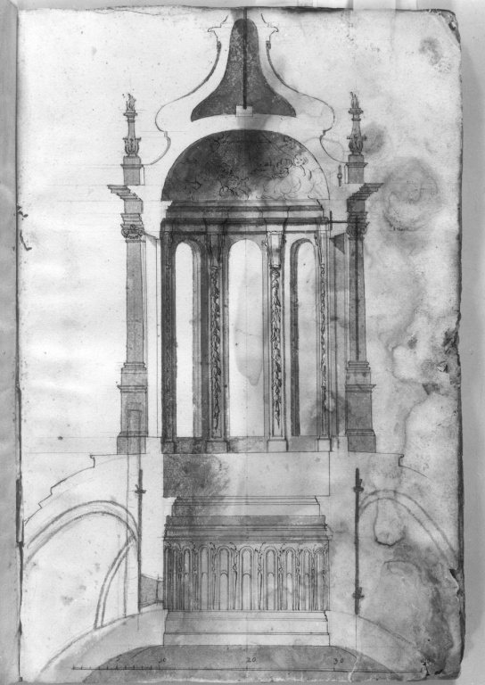 spaccato di lanternino (disegno) di Derizet Antoine (sec. XVIII)