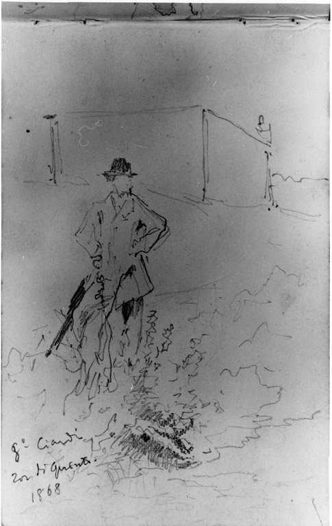 figura maschile (disegno) di Ciardi Guglielmo (sec. XIX)