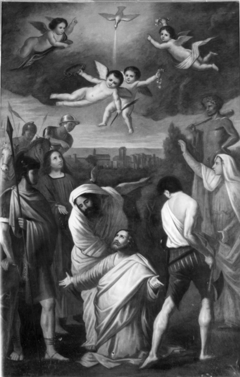 martirio dei santi Fidenzio e Terenzio (dipinto) di Petriglia Antonio (sec. XIX)