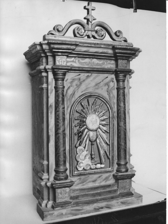 tabernacolo - a frontale architettonico - ambito laziale (fine sec. XIX)