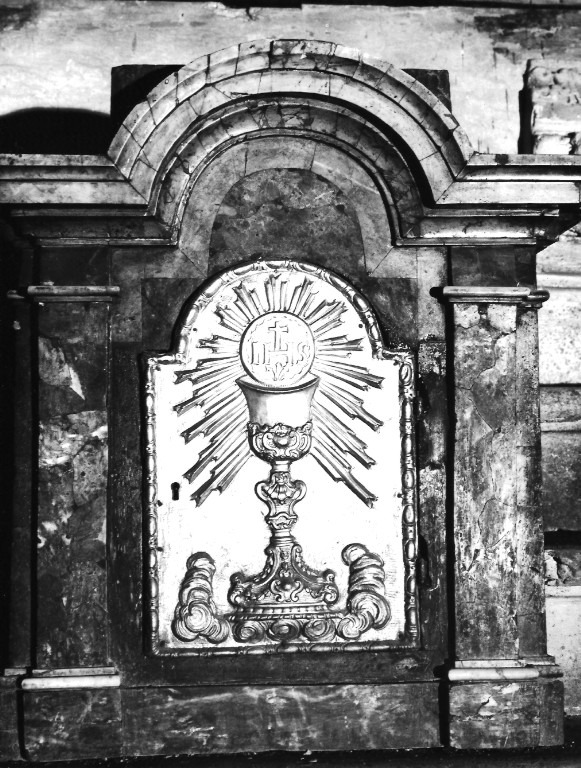 tabernacolo - a frontale architettonico - ambito laziale (sec. XVII, sec. XIX)