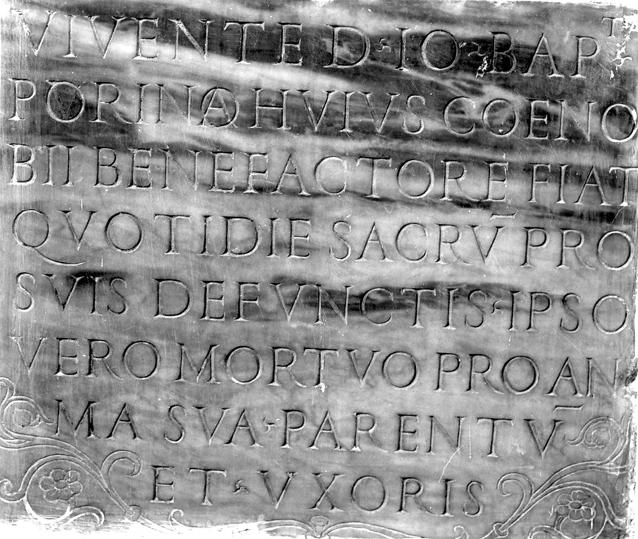 lapide - ambito romano (fine/inizio secc. XVI/ XVII)