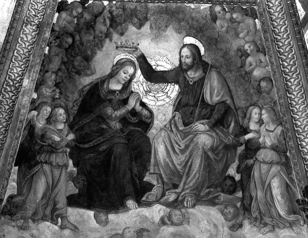 incoronazione di Maria Vergine (dipinto) di Peruzzi Baldassarre (e aiuti) (sec. XVI)