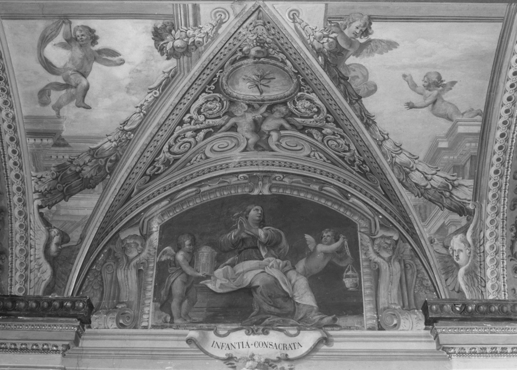 Figure femminili allegoriche con i simboli della Madonna (dipinto, ciclo) - ambito romano (secc. XIX/ XX)
