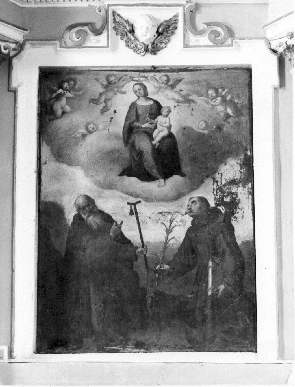 Madonna con Bambino tra Sant'Antonio Abate e Sant'Antonio da Padova (dipinto) - ambito umbro-laziale (metà sec. XVII)