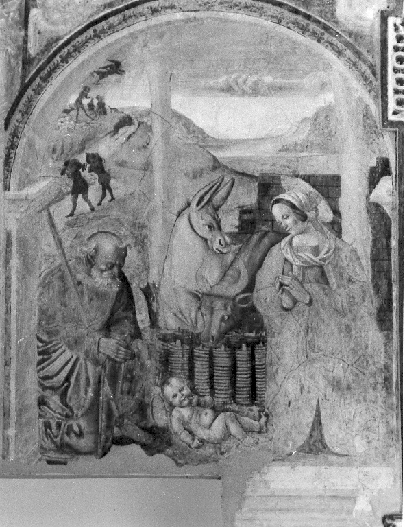 natività di Gesù (dipinto) di Aquili Antonio detto Antoniazzo Romano (scuola) (inizio sec. XVI)