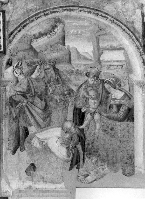 adorazione dei Re Magi (dipinto) di Aquili Antonio detto Antoniazzo Romano (scuola) (inizio sec. XVI)
