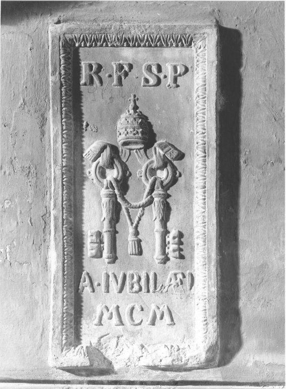 tiara con chiavi (formella) - ambito romano (sec. XX)