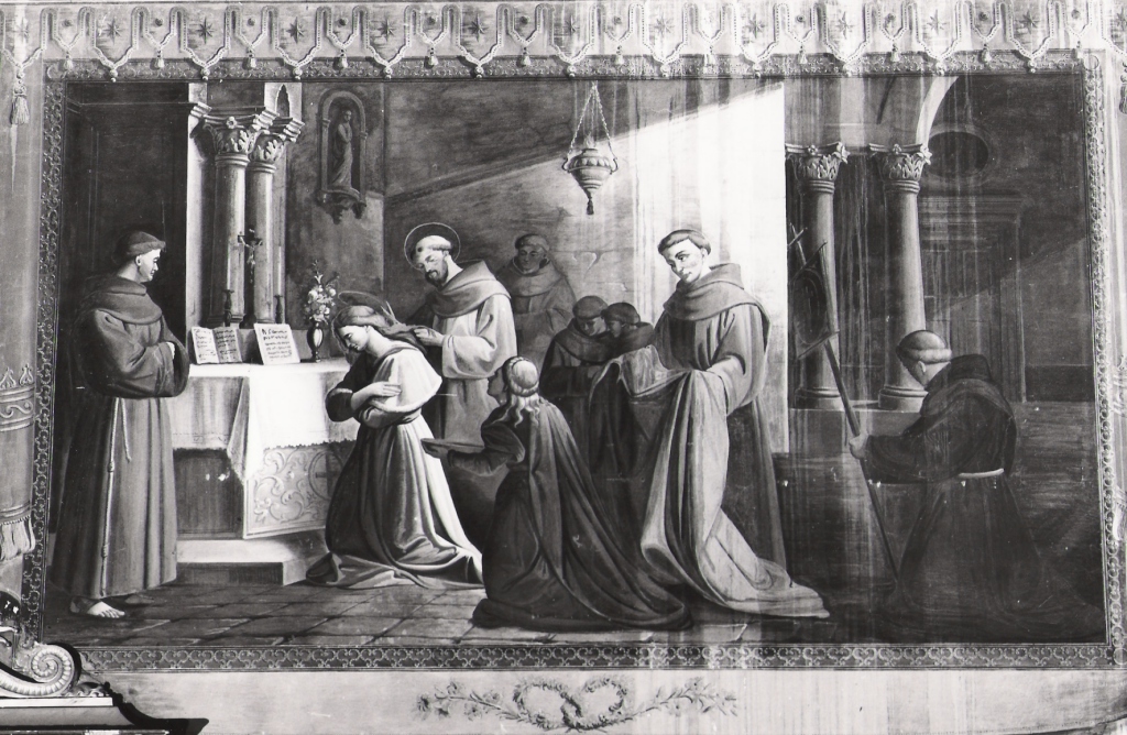 Santa Chiara prende i voti (dipinto, ciclo) di Loffredo Bonaventura (sec. XIX)