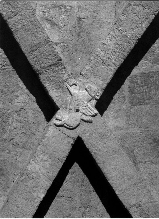 simbolo di San Luca: bue (chiave di volta) - ambito viterbese (metà sec. XII)