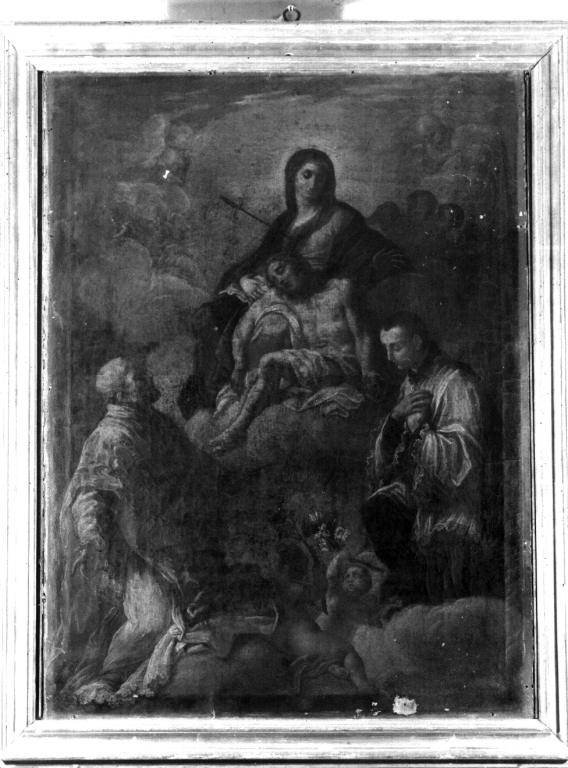Pietà con San Filippo Neri e San Luigi Gonzaga (dipinto) - ambito romano (prima metà sec. XVIII)