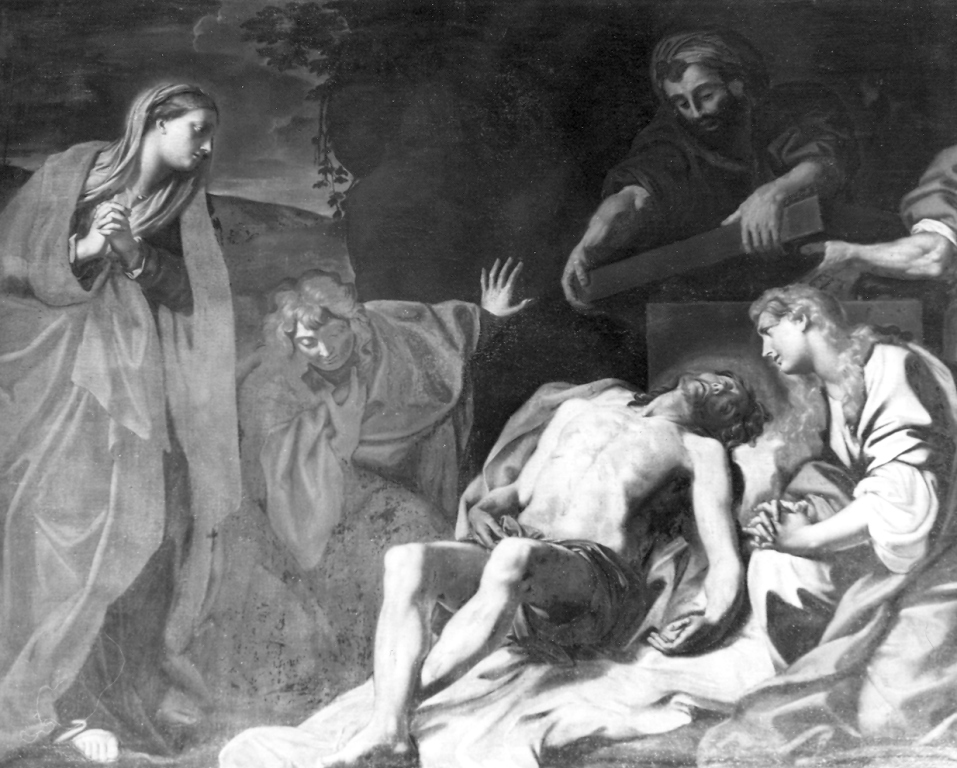 compianto sul Cristo morto (dipinto) di Massarotti Angelo (sec. XVII)