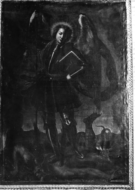 San Michele Arcangelo schiaccia il demonio (dipinto) - ambito laziale (inizio sec. XVII)