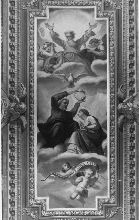 incoronazione di Maria Vergine (dipinto, elemento d'insieme) di Mariani Cesare (attribuito) (sec. XIX)