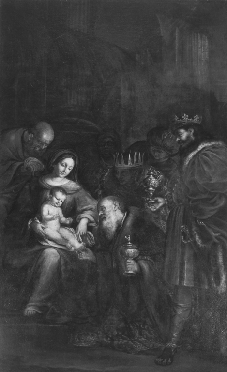 adorazione dei Re Magi (dipinto) di Natali Giovanni Battista (attribuito) (seconda metà sec. XVII)