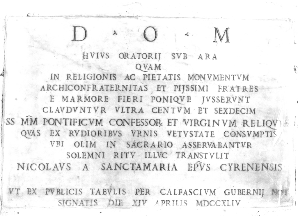 lapide documentaria - ambito romano (sec. XVIII)