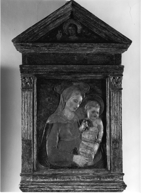 Madonna con Bambino (dipinto) di Desiderio da Settignano (maniera) (sec. XV)