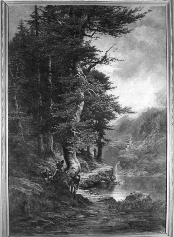 paesaggio montano (dipinto) - ambito lombardo (sec. XIX)