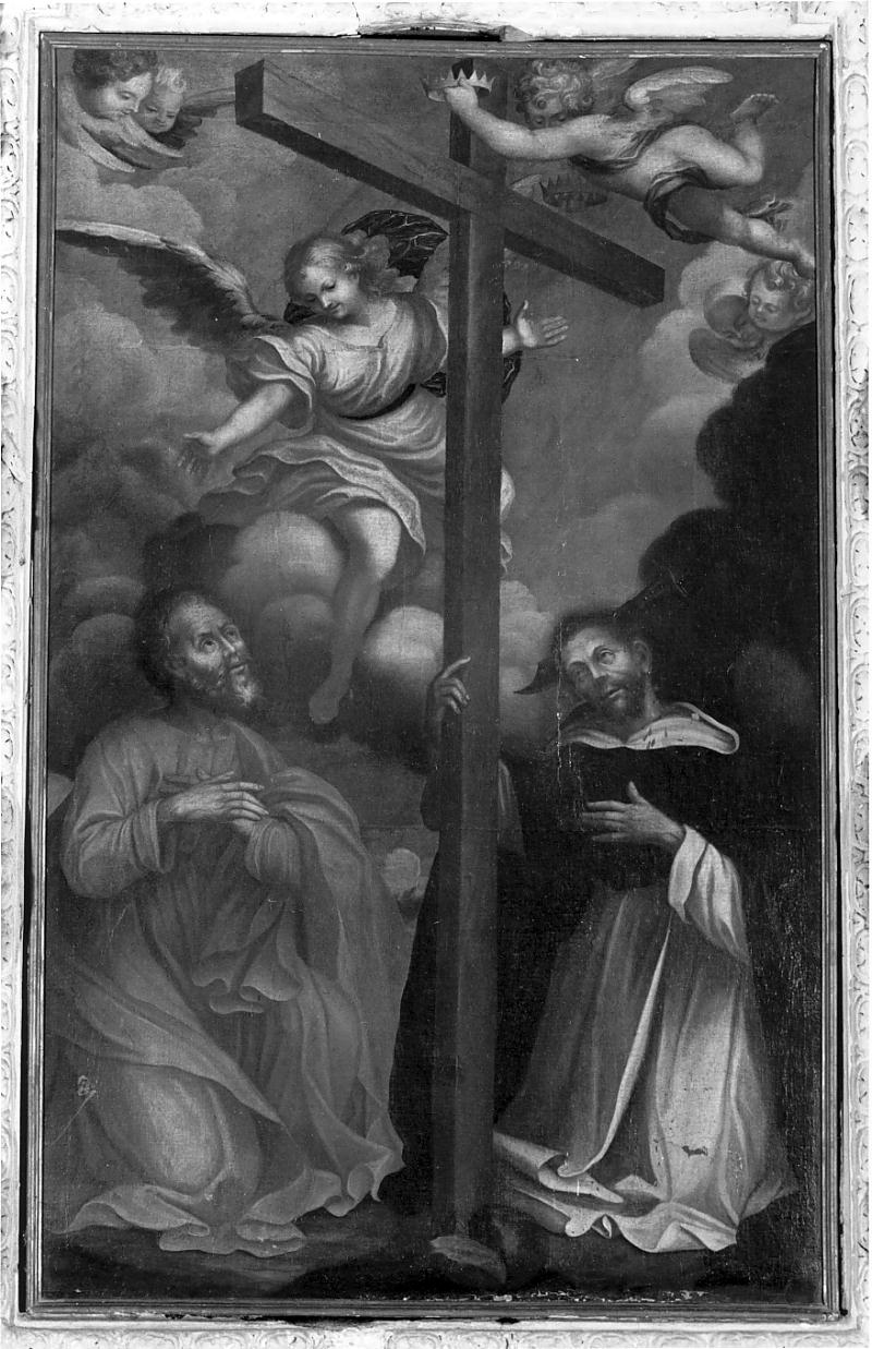 San Pietro Martire e un altro santo adorano la Croce (dipinto, opera isolata) - ambito lombardo (prima metà sec. XVIII)