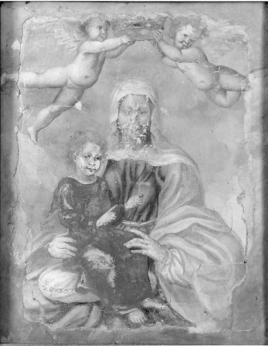 Madonna con Bambino e angeli reggicorona (dipinto, opera isolata) - ambito cremonese (prima metà sec. XVII)