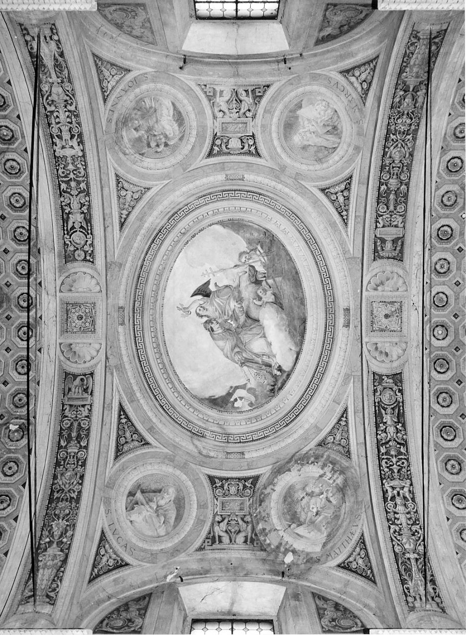 Virtù Teologali/ Soggetti sacri/ motivi decorativi (dipinto, ciclo) di Barbiani Umberto detto Gucin, Benedini Ottorino (secondo quarto sec. XX)