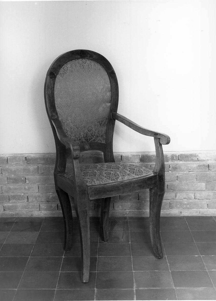 sedia - a braccioli - ambito mantovano (seconda metà sec. XIX)