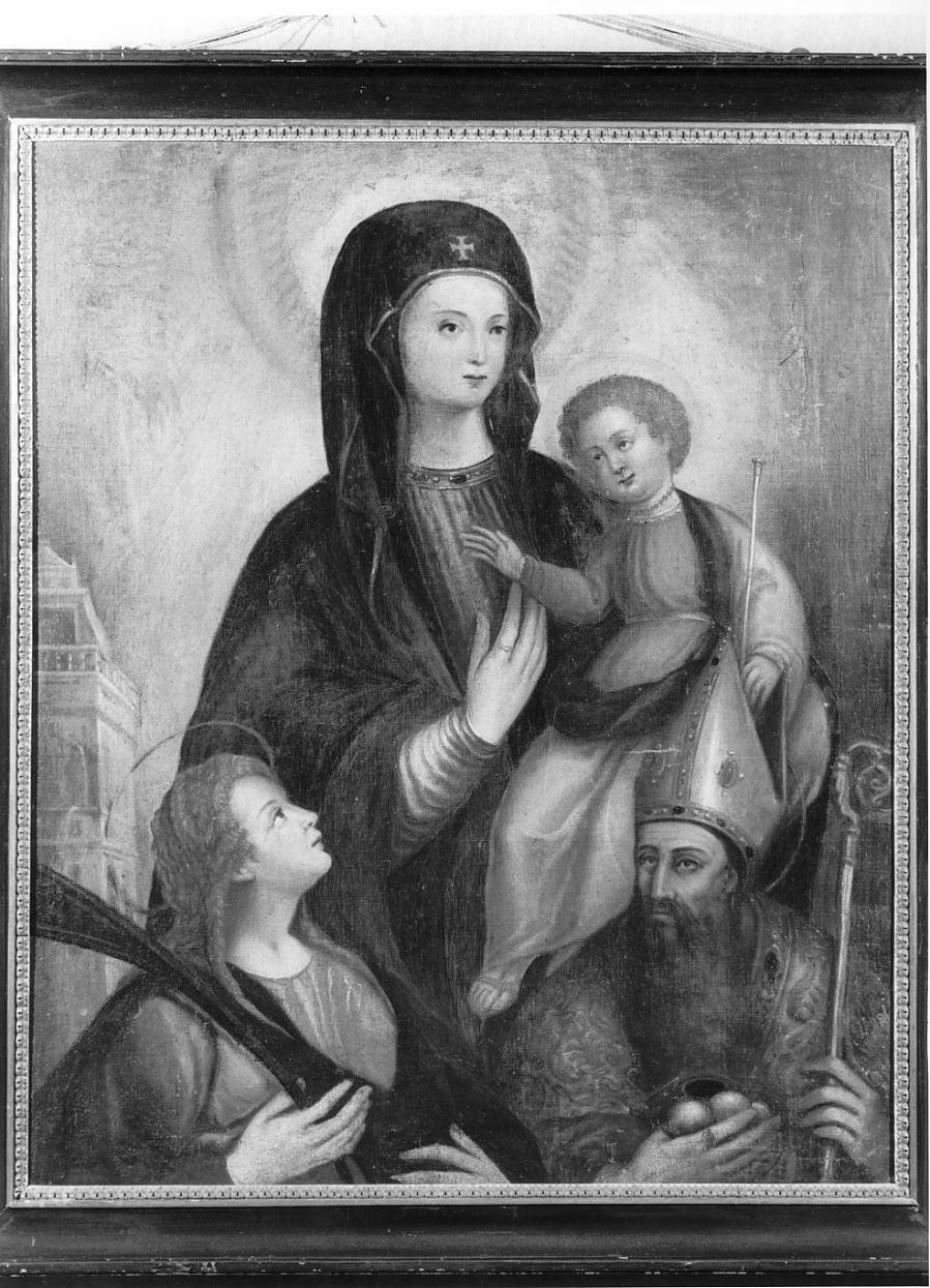 Madonna con Bambino, Santa Chiara e San Nicola da Bari (dipinto) - ambito mantovano (fine/inizio secc. XVIII/ XIX)