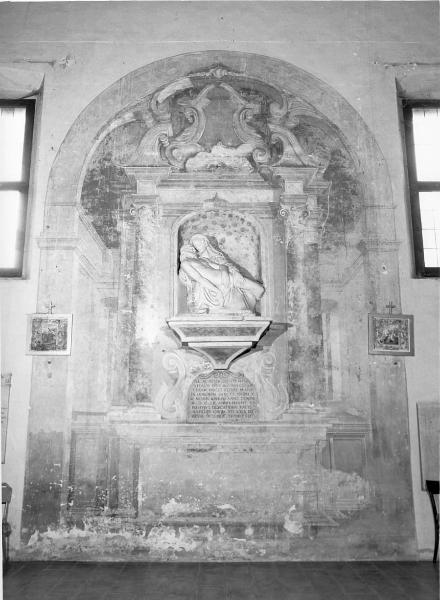 Finta architettura con altare (dipinto) - ambito mantovano (seconda metà sec. XVII)