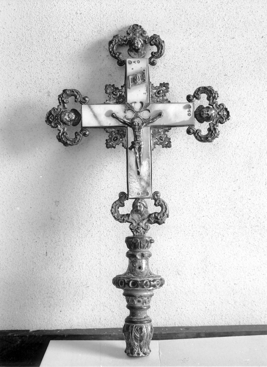 croce processionale, opera isolata di Sciomachen Giuseppe (terzo quarto sec. XIX)