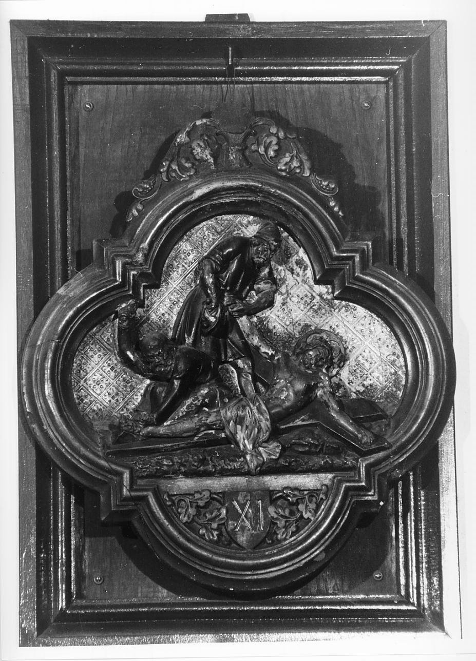 Stazione XI Gesu' inchiodato alla croce (formella) - ambito mantovano (sec. XIX)