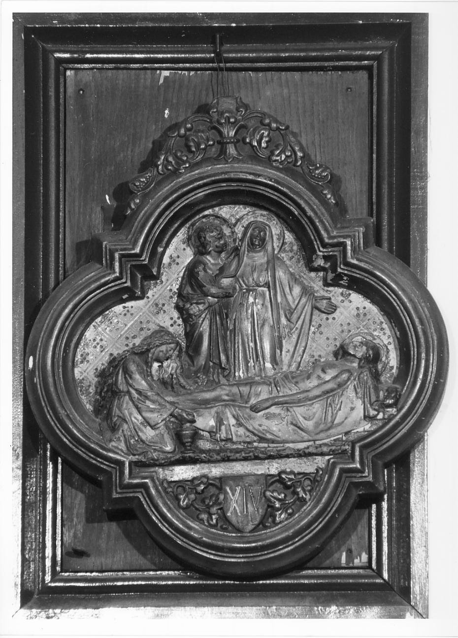 Stazione XIV Cristo deposto nel sepolcro (formella) - ambito mantovano (sec. XIX)